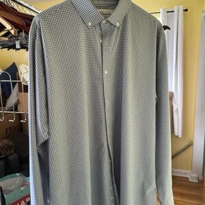 Mizzen+Main Blue and White Micro-Check Button-Down Shirt